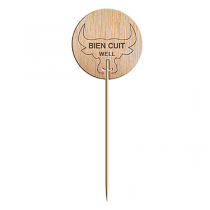 STEAK MARKER "BIEN CUIT"  9,5 CM NATUREL BOIS (100 UNITÉ) - Garcia de Pou