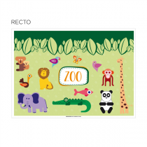 SETS DE TABLE COLORIAGE "ZOO"  100 G/M2 31x43 CM QUADRICHROMIE CELLULOSE (1000 UNITÉ) - Garcia de Pou