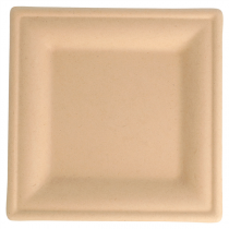 ASSIETTES CARR&Eacute;ES BIONIC  16x16x1 CM NATUREL BAGASSE (180 UNIT&Eacute;)