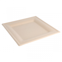 ASSIETTES CARR&Eacute;ES BIONIC  20x20x1 CM NATUREL BAGASSE (200 UNIT&Eacute;)