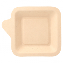 ASSIETTES CARRÉES "BIONIC"  11x11x1,7 CM NATUREL BAGASSE (1000 UNITÉ) - Garcia de Pou