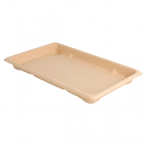 BOÎTES SUSHI "BIONIC"  21,3x13,3x1,5 CM NATUREL BAGASSE (800 UNITÉ) - Garcia de Pou