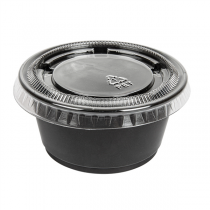 50 PETITS POTS + 50 COUVERCLES 60 ML Ø6,2x3,2 CM NOIR PP (24 UNITÉ) - Garcia de Pou