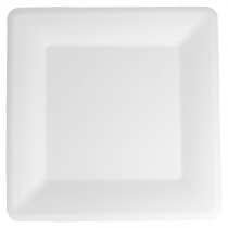 ASSIETTES CARRÉES "BIONIC"  26,2x26,2x1,9 CM BLANC BAGASSE (300 UNITÉ) - Garcia de Pou