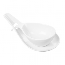 BOLS SOUPE AVEC SAUCIÈRE  18x8,6x4,3 CM BLANC PORCELAINE (6 UNITÉ) - Garcia de Pou