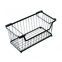 PANIER STACKABLE A/ANSES  33x27,5x22,7 CM NOIR ACIER (12 UNITÉ) - Garcia de Pou