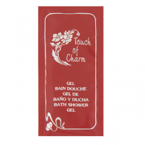 SACHETS GEL DOUCHE "TOUCH OF CHARM" 10 ML 10x5 CM BORDEAUX PET (1000 UNITÉ) - Garcia de Pou