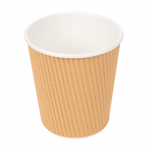 GOBELETS BOISSONS CHAUDES DOUBLE PAROI, ONDULÉ 180 ML 260 + 250 + 18 PE G/M2 Ø7,2/5,3x7,8 CM MARRON CARTON (40 UNITÉ) - Garcia de Pou