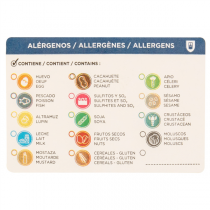 ÉTIQUETTES ADHESIVES ALLERGÈNES EN ROULEAU  7,5x5 CM PAPIER (500 UNITÉ) - Garcia de Pou