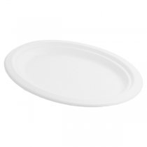 PLATEAUX OVALES "BIONIC"  26,3x19,9x2 CM BLANC BAGASSE (600 UNITÉ) - Garcia de Pou