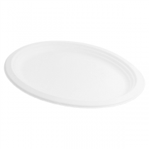 PLATEAUX OVALES "BIONIC"  31,8x25,5x2,2 CM BLANC BAGASSE (600 UNITÉ) - Garcia de Pou