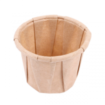 POTS TRAITEUR PLISSÉ 22 ML (0,7 oz) 80 G/M2 Ø3,8/2,6x2,8 CM NATUREL PARCH.INGRAISSABLE (250 UNITÉ) - Garcia de Pou