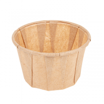 POTS TRAITEUR PLISSÉ 60 ML (2 oz) 80 G/M2 Ø5,5/3,9x3,5 CM NATUREL PARCH.INGRAISSABLE (250 UNITÉ) - Garcia de Pou