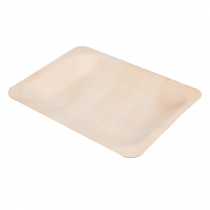 PLATEAUX RECTANGULAIRES "WOOD"  12x9,5x1,2 CM NATUREL BOIS (50 UNITÉ) - Garcia de Pou