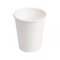 GOBELETS BOISSONS CHAUDES 1 PAROI  240 ML 280 + 18 PE G/M2 &Oslash;8/5,6x9,2 CM BLANC CARTON (400 UNIT&Eacute;)