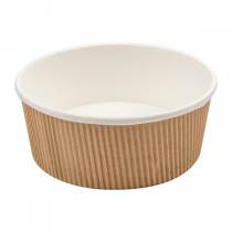 POTS DOUBLE PAROI, ONDULÉ 780 ML 280 + 250 + 18PE G/M2 Ø15/12,8x6 CM MARRON CARTON (250 UNITÉ) - Garcia de Pou