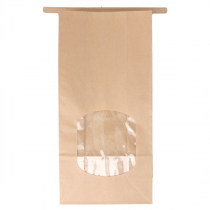 SACS SOS AUTO-FERMETURE AVEC FENÊTRE 1,9 L 60 G/M2 + 25µ OPP 12+6,5x24,6 CM NATUREL KRAFT (500 UNITÉ) - Garcia de Pou