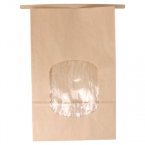 SACS SOS AUTO-FERMETURE AVEC FENÊTRE 2,6 L 60 G/M2 + 25µ OPP 15,5+7x24,2 CM NATUREL KRAFT (500 UNITÉ) - Garcia de Pou