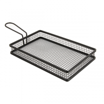 MINI FRITEUSES ALLONGÉES  24x15x3,5 CM NOIR ACIER (6 UNITÉ) - Garcia de Pou