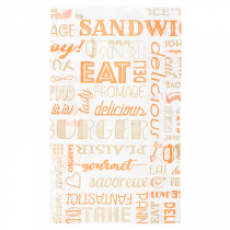 POCHETTES HAMBURGERS PFAS FREE "PAROLE" 35 G/M2 14+7x22 CM ORANGE PARCH.INGRAISSABLE (500 UNIT&Eacute;)