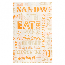 POCHETTES HAMBURGERS PFAS FREE "PAROLE" 32 G/M2 12+7x18 CM ORANGE PARCH.INGRAISSABLE (500 UNIT&Eacute;)