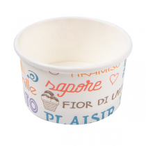 POTS À GLACES "PAROLE" 70 ML 210 + 18 PE G/M2 Ø6,5x3,9 CM BLANC CARTON (2000 UNITÉ) - Garcia de Pou