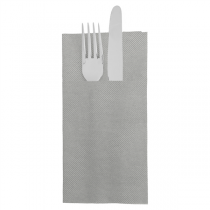 SERVIETTES KANGOUROU "ECOLABEL - DOUBLE POINT" 18 G/M2 39x40 CM GRIS OUATE (1400 UNITÉ) - Garcia de Pou