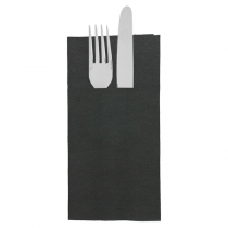 SERVIETTES KANGOUROU "ECOLABEL - DOUBLE POINT" 18 G/M2 39x40 CM NOIR OUATE (1400 UNITÉ) - Garcia de Pou