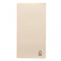 SERVIETTES ECOLABEL P. 1/8 "DOUBLE POINT" 19 G/M2 40x40 CM NATUREL OUATE RECYCLÉE (1200 UNITÉ) - Garcia de Pou