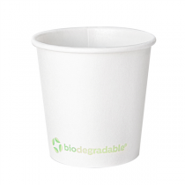 GOBELETS BOISSONS CHAUDES 1 PAROI "BIODEGRADABLE" 120 ML 170 + 30 PLA G/M2 Ø6,2/4,5x6 CM BLANC CARTON+PLA (1000 UNITÉ) - Garcia de Pou