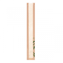 SACHETS PAIN ROND AVEC FENÊTRE ECO "FEEL GREEN" 32 G/M2 9+6x60 CM NATUREL KRAFT (250 UNITÉ) - Garcia de Pou