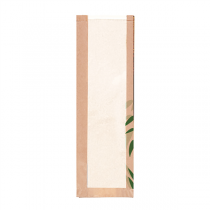 SACHETS PAIN ROND AVEC FENÊTRE ECO "FEEL GREEN" 32 G/M2 14+4x48 CM NATUREL KRAFT (250 UNITÉ) - Garcia de Pou