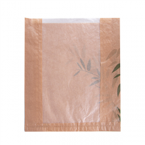 SACHETS PAIN ROND AVEC FENÊTRE ECO "FEEL GREEN" 32 G/M2 26+4x30 CM NATUREL KRAFT (250 UNITÉ) - Garcia de Pou