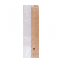 SACHETS POUR SANDWICHES AVEC FENÊTRE ECO "CORNER WINDOW" 40 G/M2 9+5,5x30 CM NATUREL KRAFT (250 UNITÉ) - Garcia de Pou