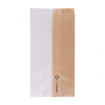 SACHETS POUR SANDWICHES AVEC FENÊTRE ECO "CORNER WINDOW" 40 G/M2 12+6x23 CM NATUREL KRAFT (250 UNITÉ) - Garcia de Pou