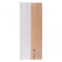 SACHETS POUR SANDWICHES AVEC FENÊTRE ECO "CORNER WINDOW" 40 G/M2 12+6x30 CM NATUREL KRAFT (250 UNITÉ) - Garcia de Pou