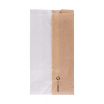 SACHETS POUR SANDWICHES AVEC FENÊTRE ECO "CORNER WINDOW" 40 G/M2 14+8x26 CM NATUREL KRAFT (250 UNITÉ) - Garcia de Pou