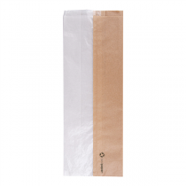 SACHETS POUR SANDWICHES AVEC FENÊTRE ECO "CORNER WINDOW" 40 G/M2 14+8x38 CM NATUREL KRAFT (250 UNITÉ) - Garcia de Pou