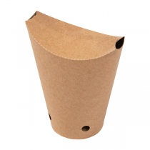 GOBELETS À FRITES AVEC FERMETURE 12 OZ - 360 ML 200 + 25PE G/M2 6,7x12,5 CM MARRON CARTON (2500 UNITÉ) - Garcia de Pou