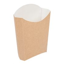 BOÎTES À FRITES JUMBO "THEPACK" 165 G 220 G/M2 13,5x8,5x16 CM NATUREL CARTON ONDULÉ NANO-MICRO (1200 UNITÉ) - Garcia de Pou