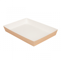 PLATEAUX REPAS "THEPACK" 230 G/M2 25,5x18x3,7 CM NATUREL CARTON ONDULÉ NANO-MICRO (130 UNITÉ) - Garcia de Pou