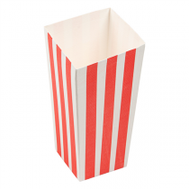 RECIPIENTS POP-CORNS "THEPACK STRIPES" 1 L 6,5x8,7x17,4 CM BLANC CARTON ONDULÉ NANO-MICRO (600 UNITÉ)