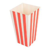 RECIPIENTS POP-CORNS "THEPACK STRIPES" 2 L 8x11x20,5 CM BLANC CARTON ONDULÉ NANO-MICRO (600 UNITÉ) - Garcia de Pou