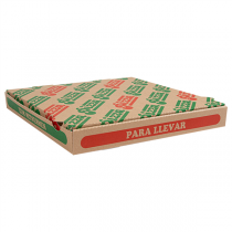 BOÎTES PIZZA "THEPACK" 330 G/M2 32x32x3,8 CM NATUREL CARTON ONDULÉ MICROCANAL (100 UNITÉ) - Garcia de Pou