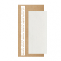 SERVIETTES BLANCHES EMB. 33x40 CM "2 PLIES - NAPOLI" 80 + 10PE G/M2 11,2x22,5 CM NATUREL KRAFT VERG&Eacute; (400 UNIT&Eacute;)
