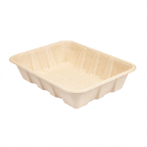 PLATEAUX "BIONIC" 1000 ML 22x16,5x4,7 CM NATUREL BAGASSE (400 UNITÉ) - Garcia de Pou