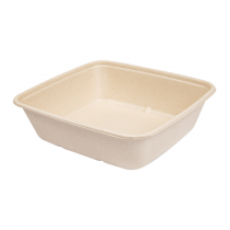 PLATEAUX "BIONIC" 1250 ML 20x18,5x5,5 CM NATUREL BAGASSE (400 UNITÉ) - Garcia de Pou