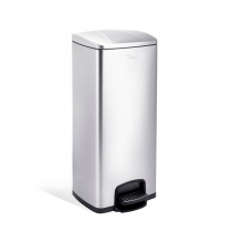 POUBELLE À PEDALE AVEC RÉCEPTACLE INTÉRIEUR 30 L 31,5x31,5x69,5 CM ARGENTE INOX (1 UNITÉ) - Garcia de Pou