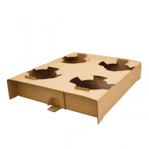 PORTE-GOBELETS, 4 GOBELETS  360 G/M2 21,5x17x3,5 CM NATUREL KRAFT (200 UNITÉ) - Garcia de Pou