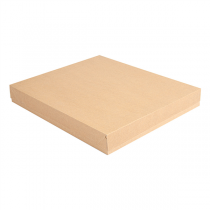 PLATEAUX + COUVERCLE "THEPACK" 240 G/M2 32x27x4,5 CM NATUREL CARTON ONDULÉ NANO-MICRO (150 UNITÉ) - Garcia de Pou